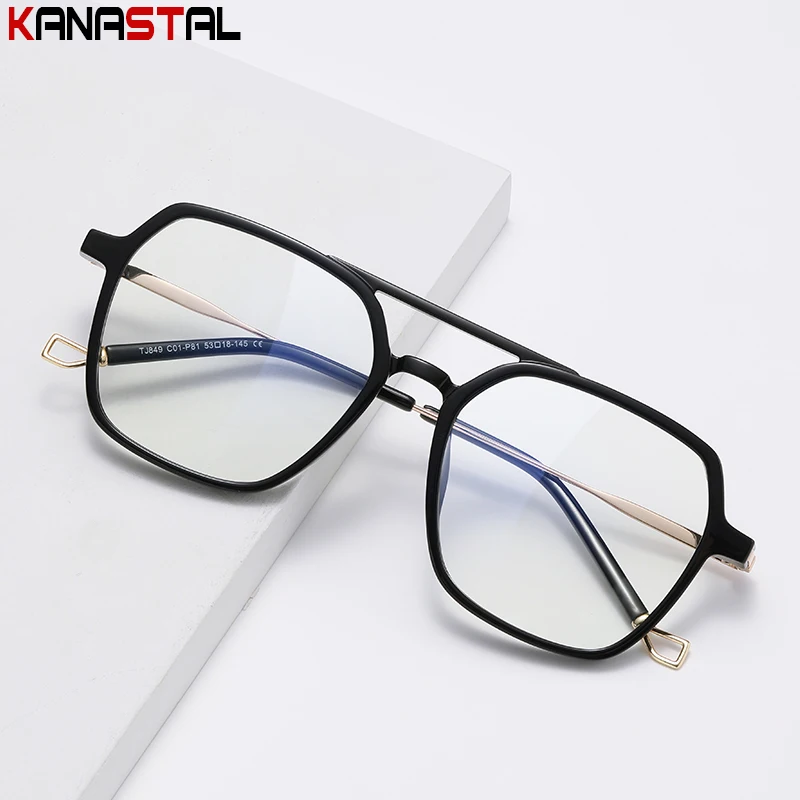 Prescription Reading Glasses Men CR39 Optic Lenses Myopia Eyewear Women Blue Light Blocking Computer TR90 Metal Eyeglasses Frame