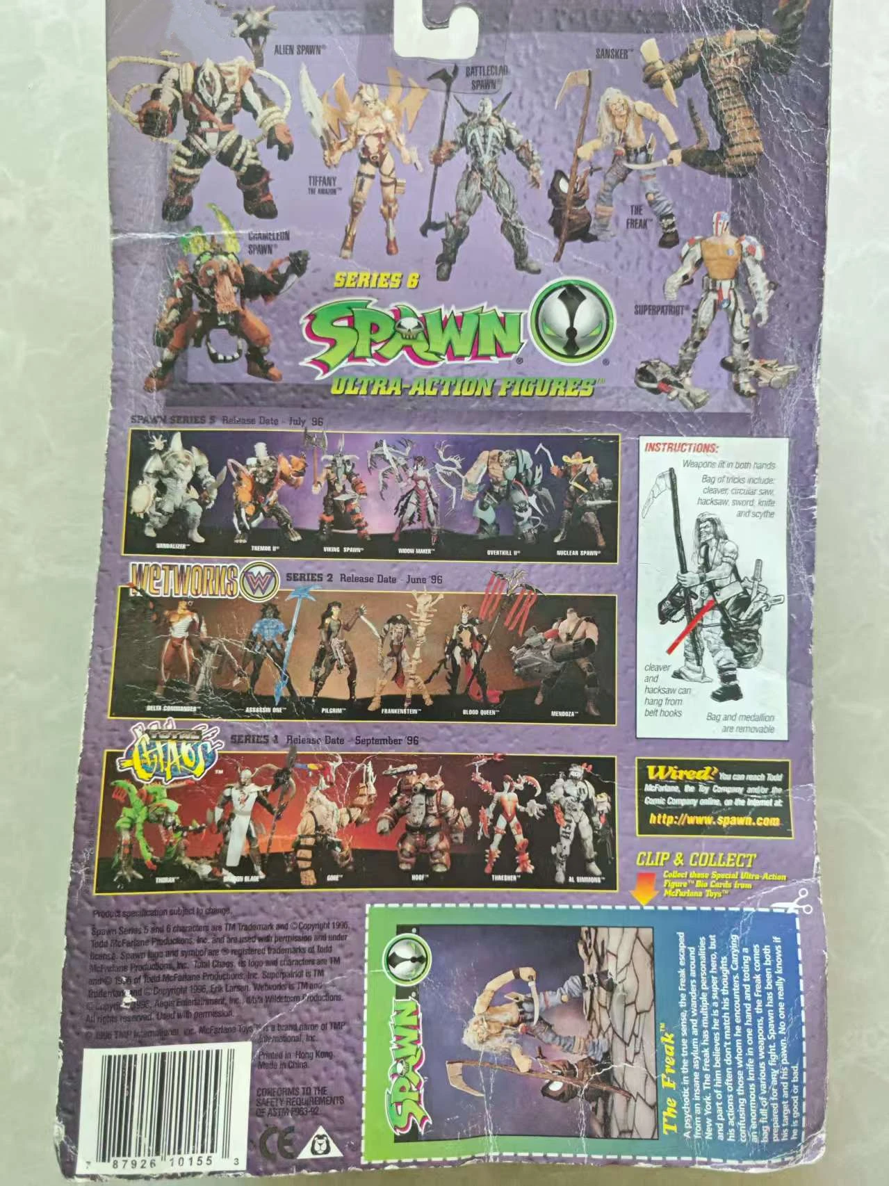 Vintage McFarlane 1996 Spawn Series 6 The Freak Ultra-Action Figure Toys ornament The box has slight wrinkles. - Image 6
