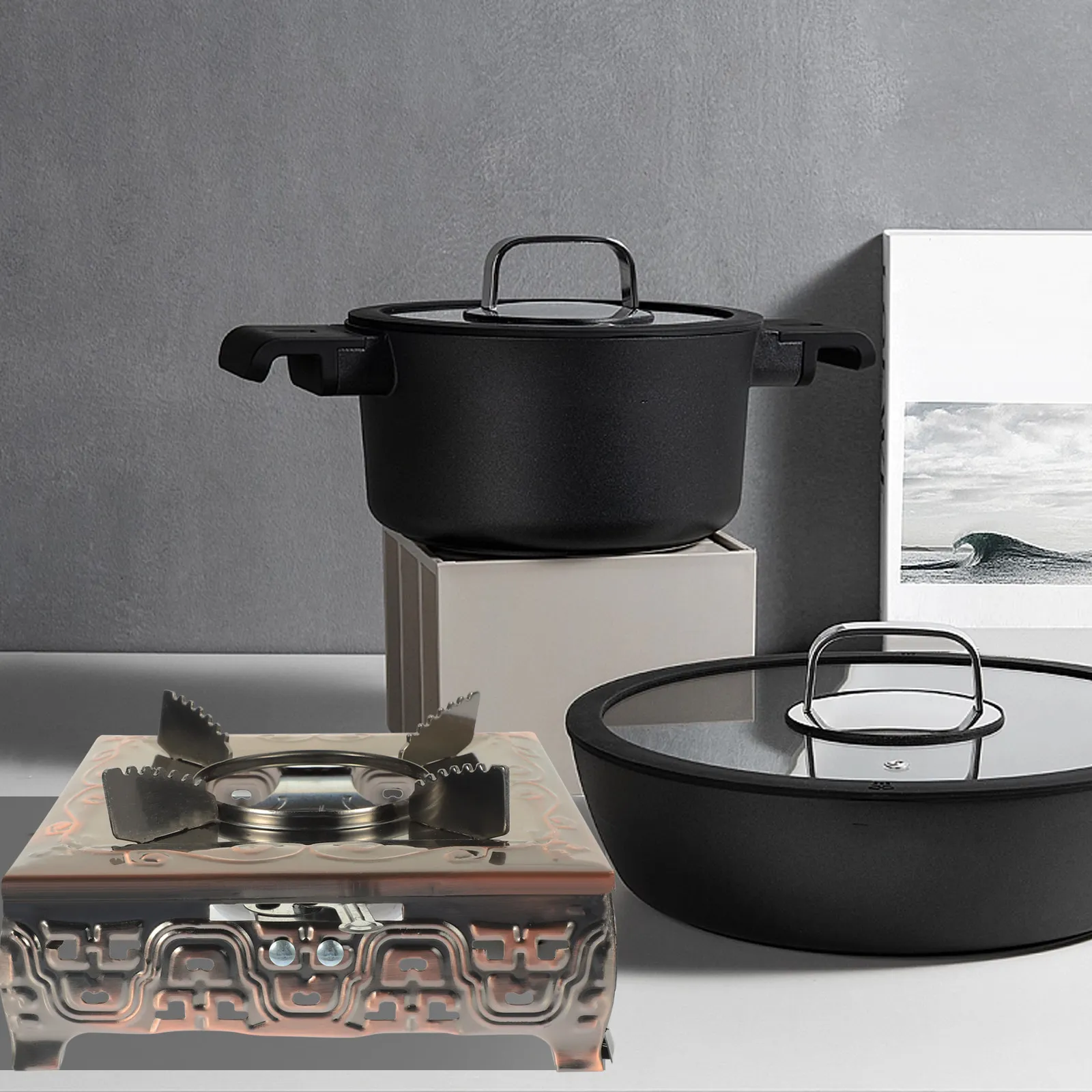 

Stainless Steel Small Stove Portable Camping Stove with Stable Stands for Pots Pans Easy to Use Outdoor Accessory