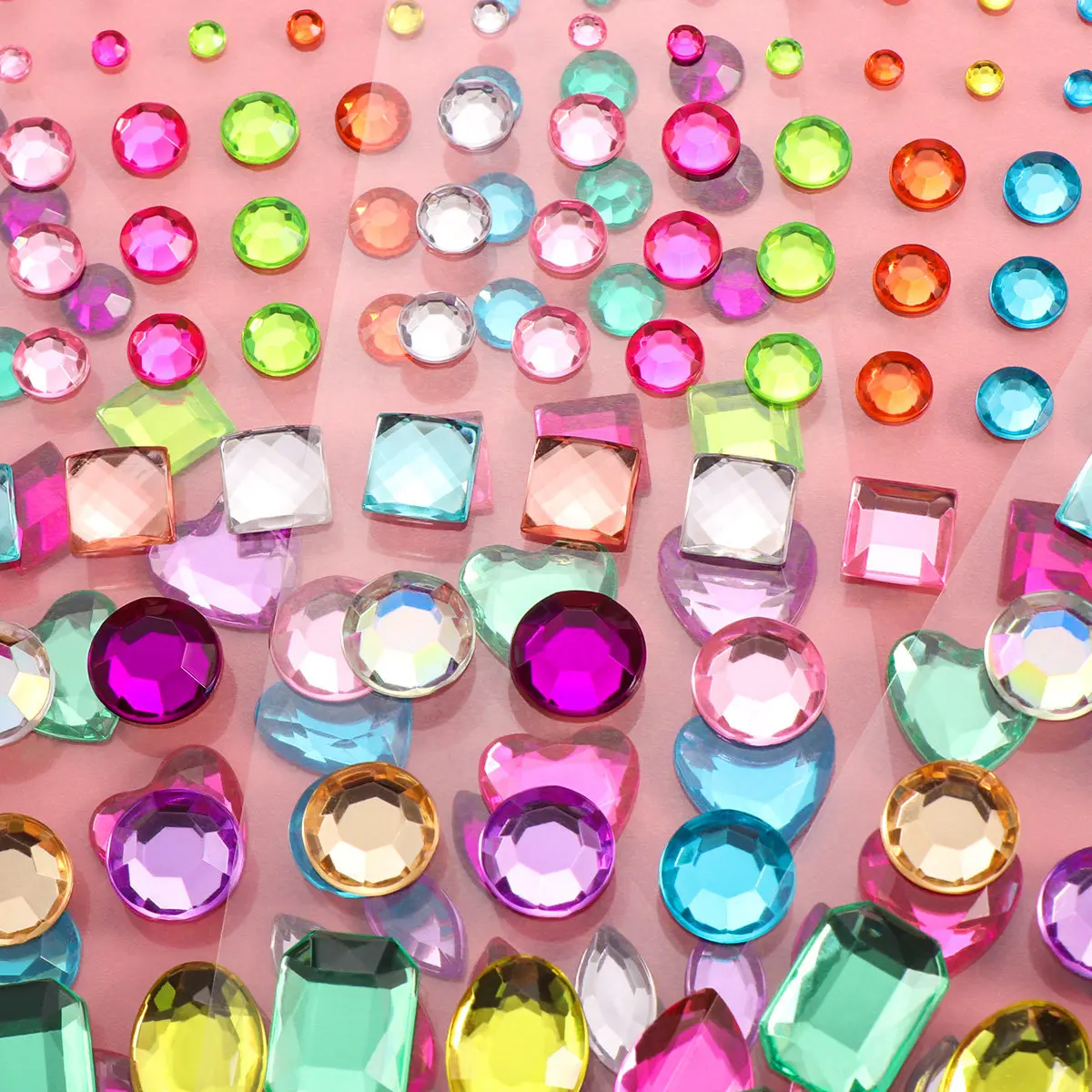 5Sheets Rhinestone Stickers for Crafts Crystal Acrylic Self-Adhesive Bling Gems Assorted Shapes Decor for Phone Case Frame Gift
