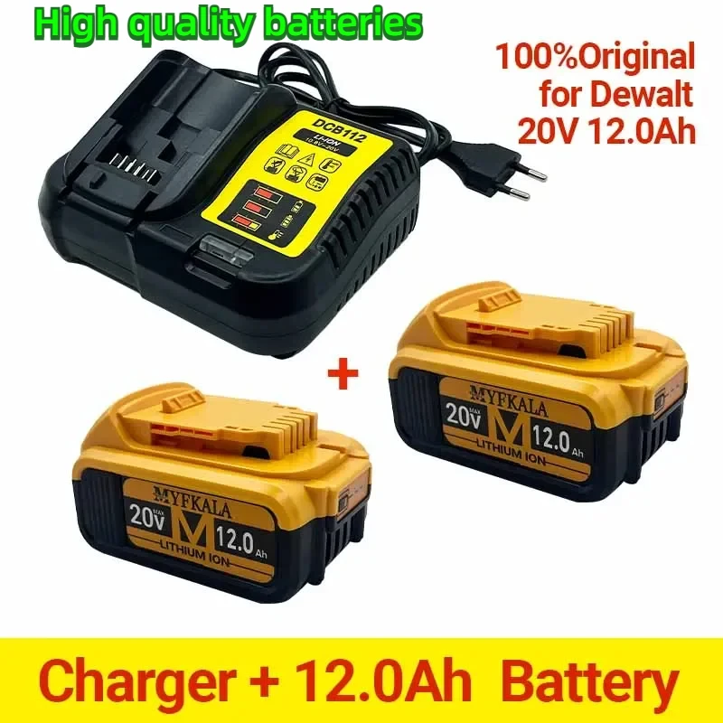 New 100% Original 12000mAh 20V for Dewalt Power Tool Battery DCB206 20V 18.0Ah Battery DCB206 20V Battery DCB205 DCB200