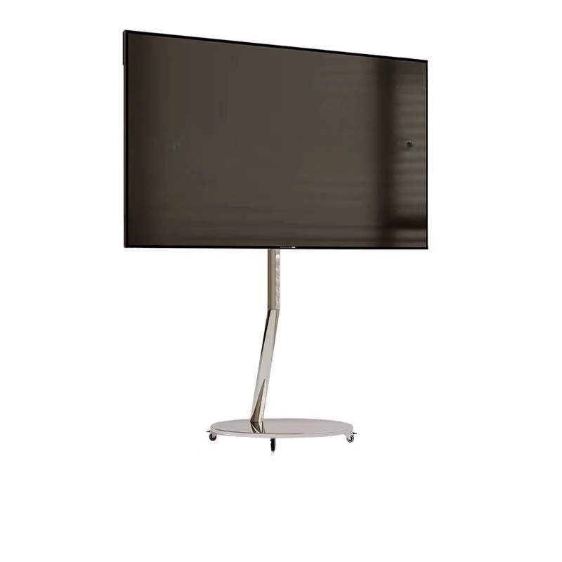 

removable TV bracket, stainless steel vertical floor-to-ceiling TV shelf, living room small apartment