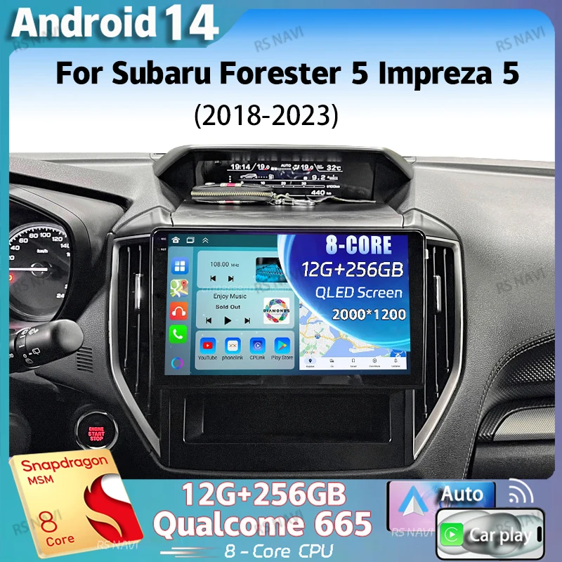 

Android 14 For Subaru Forester 5 Impreza 5 2018 - 2023 2K QLED Stereo Car Radio Multimedia Video Player GPS 4G CarPlay