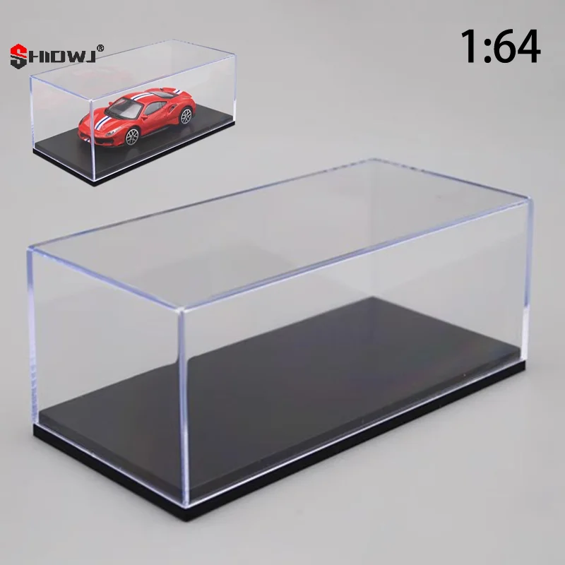 1:64 Scale Car Model Display Box Transparent Acrylic Dustproof Storage Case Hard Cover Collectible Miniature Toy Protection