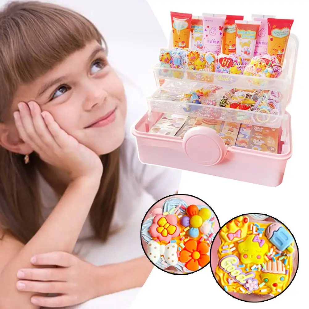 ​Guka Sticker Kit Creamy Glue DIY Journaling Material Storage Box for Girls Children Kids Handmade Toy Stationery Gift Case