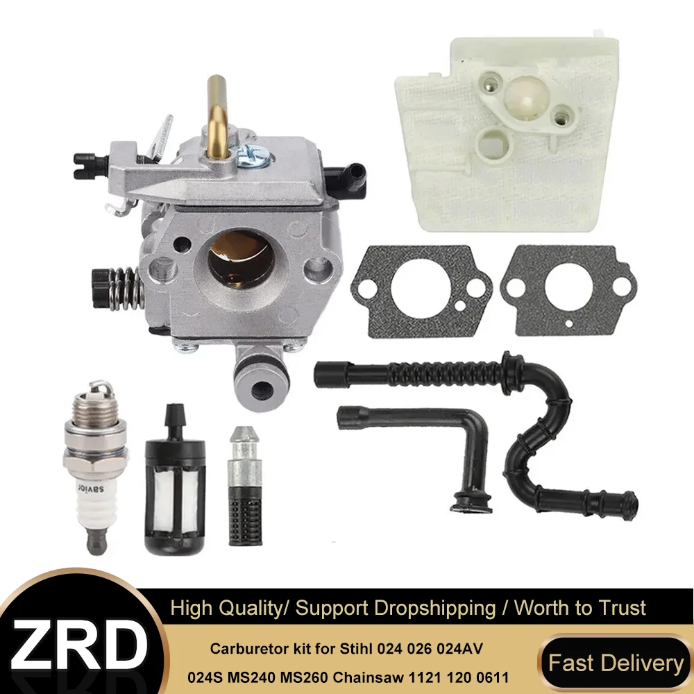 Carburetor Repair Kit for STIHL 024 024AV 024S 026 MS240 MS260 Chainsaw - OEM 1121 120 0611