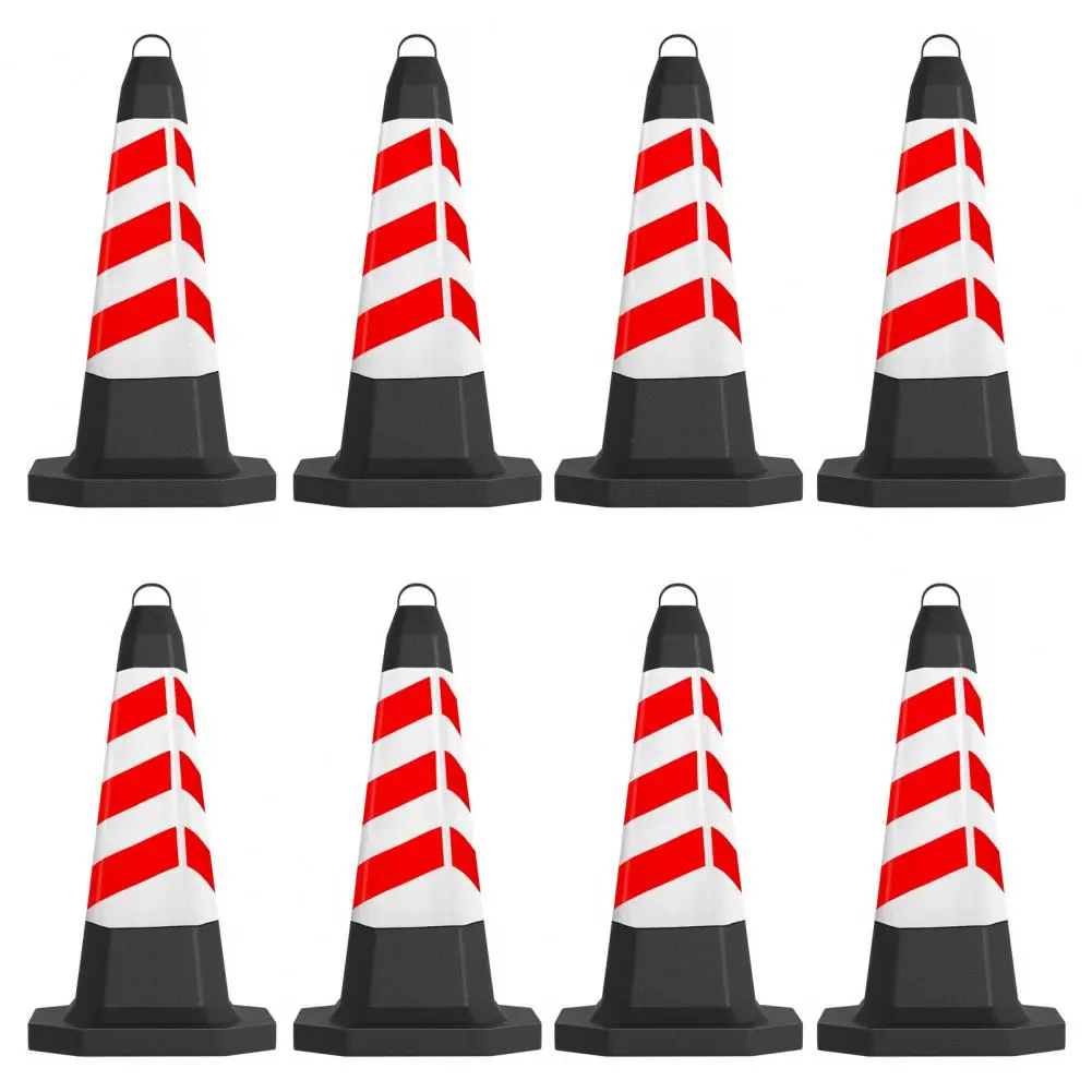 

8pcs 28" Green Traffic Cones with Reflective Strips, Heavy Duty PVC Safety Cones for Parking, Construction, Road Warning Use