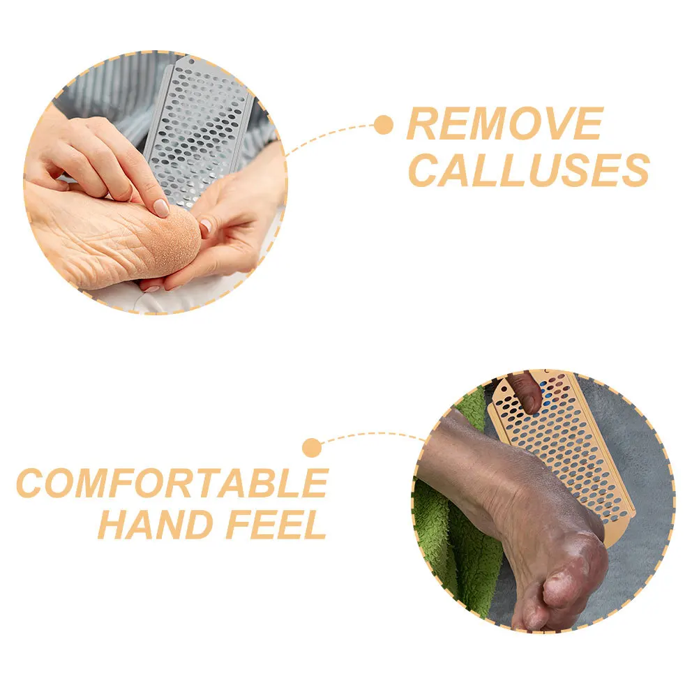 2 قطعة ملف القدم مزيل الجلد الميت الفولاذ المقاوم للصدأ كعب الغسيل مقبض مريح الجافة متصدع قدم مكشطة صالون المنزل استخدام القدم #3