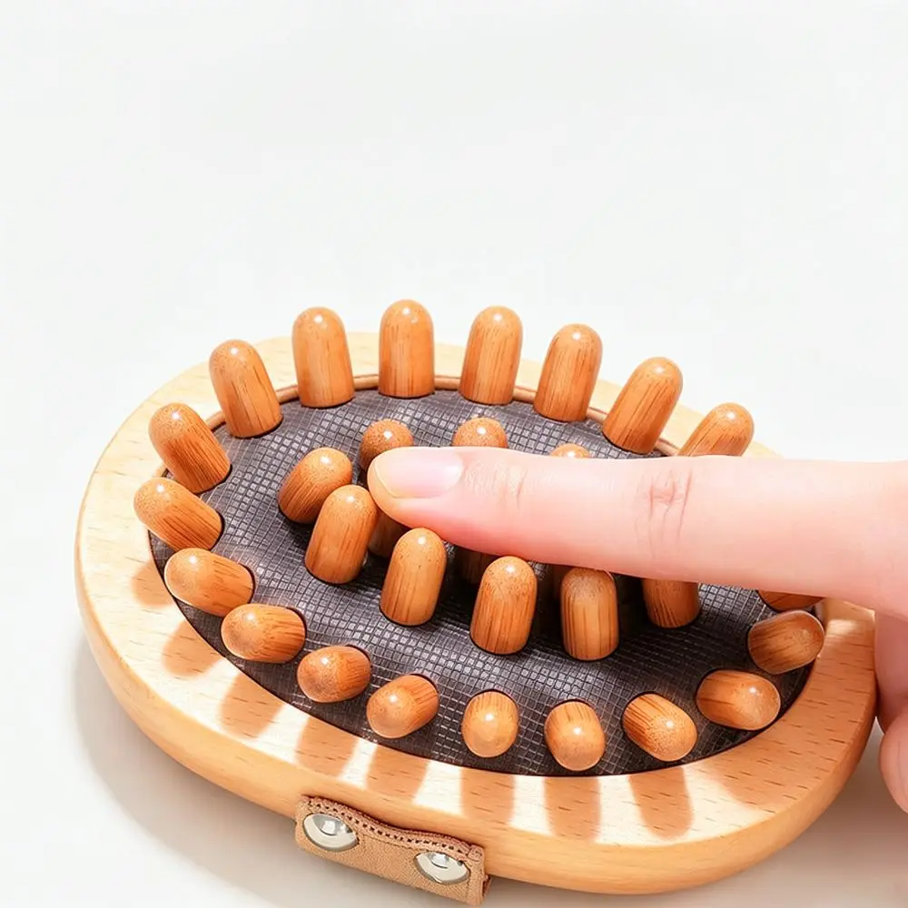 Handheld Wooden Meridian Brush Body Massage Tool For Scalp Abdomen Waist Scraping Relief Natural Ergonomic Comb Aid