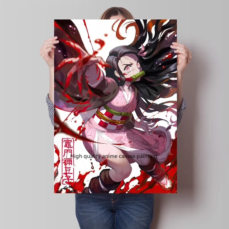 Demon Slayer Kamado Nezuko Anime Poster Voor Muurkunst Decor Kimetsu No Yaiba Print Canvas Schilderij Huiskamer Versieren