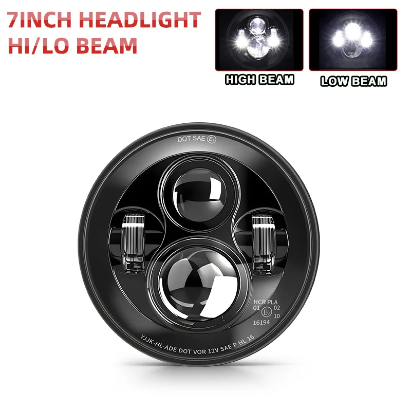 UNISHINE 7 "Led Koplamp Motorfiets LED Koplamp DRL Angel Eyes voor Harley Honda Yamaha Jeep Lada Niva Stedelijke Auto H4 koplamp