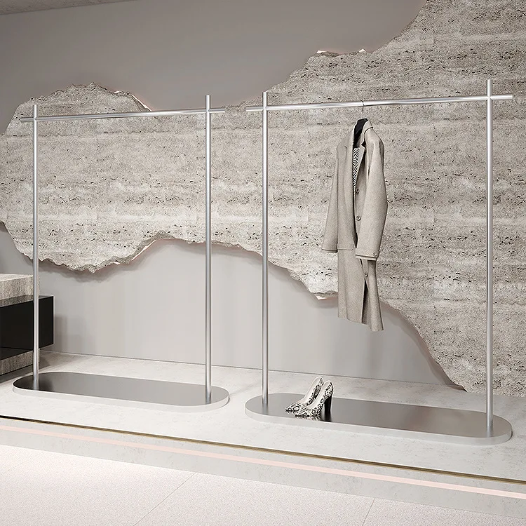Display stainless steel black clothes floor-standing display floor-standing clothes