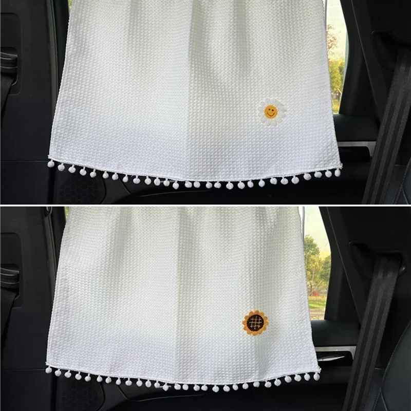 Universal Suction Cup Curtain Flower Car Window Sunshade Cover Cartoon Side Window Sunshade Uv Protection For Kid Baby Children - view 3