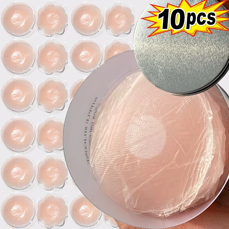 2/10pcs adesivi per copricapezzoli invisibili da donna petali per il seno autoadesivi in Silicone per sollevare i padding reggiseno con toppa riutilizzabile