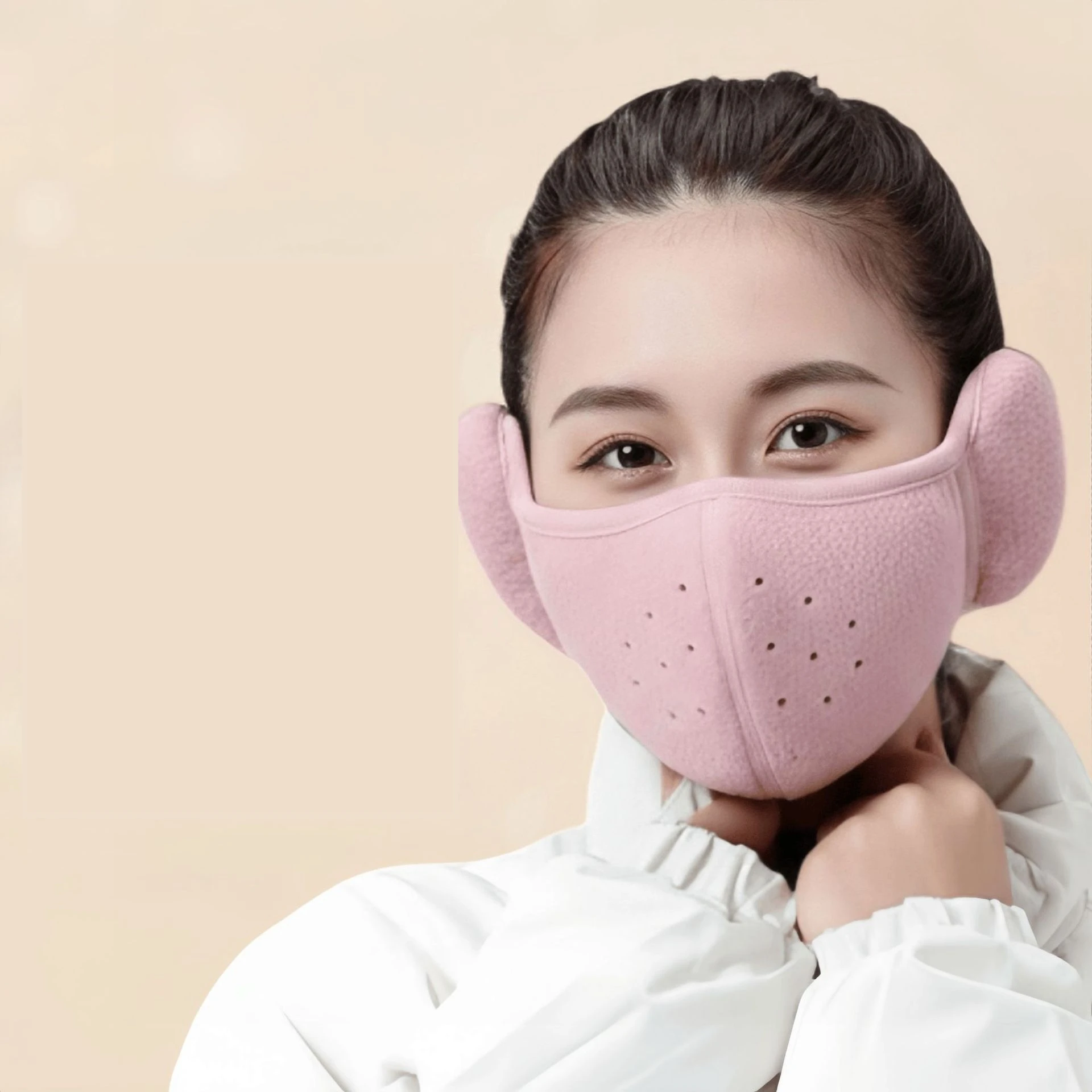 

Зимняя пылезащитная морозостойкая теплая маска, наушники 2-в-1 для мужчин и женщин, велосипедная толстая флисовая дышащая маска для защиты ушей, маска для лица