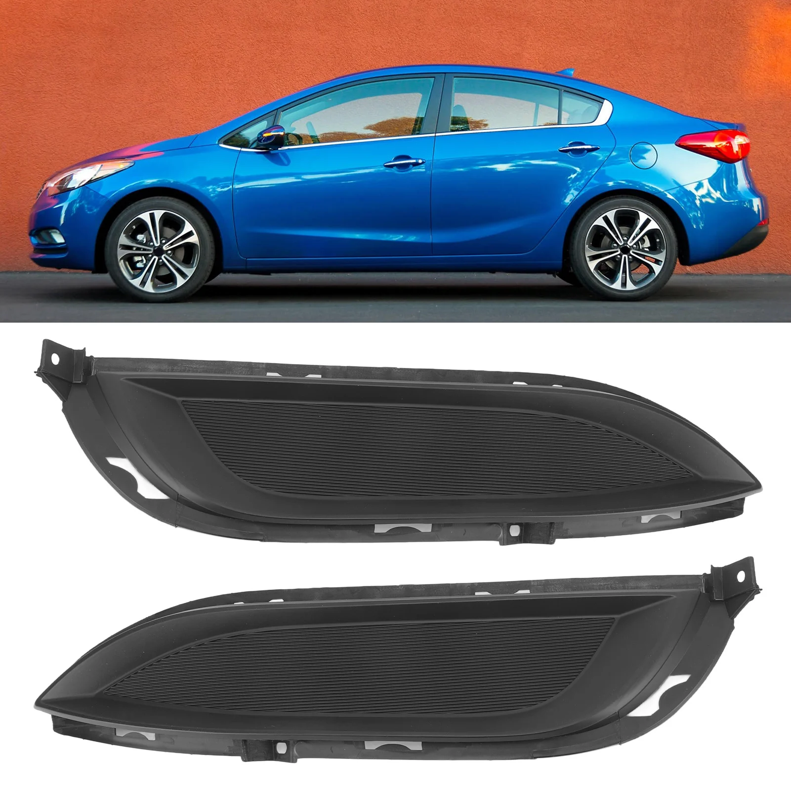 

Fog Light Hole Cover Grille Molding Trim 86563A7000 Left Right Replacement For Forte Sedan 2014 to 2016 86563 A7000