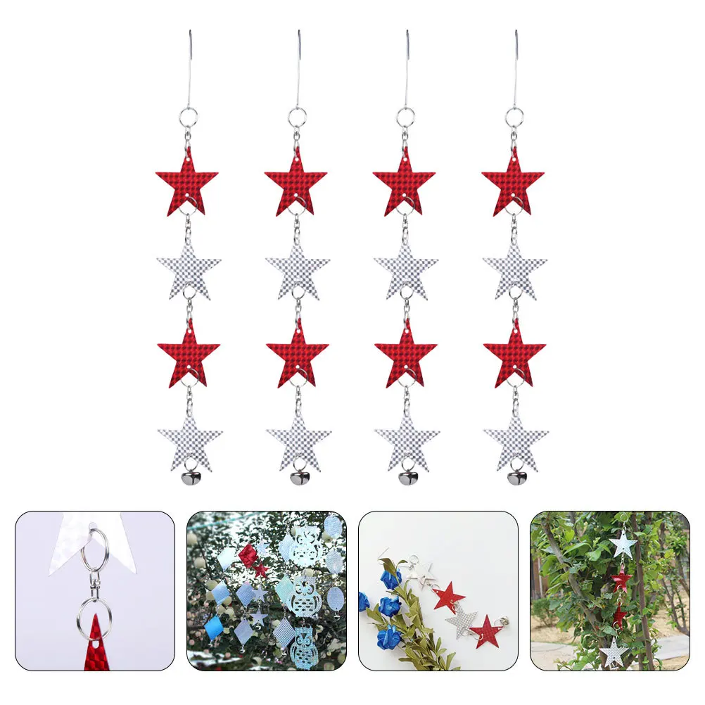 4 قطعة طارد الطيور عاكسة نجوم حديقة طاردون في الهواء الطلق الطيور رادع حلي معلقة ساحة ديكور اكسسوارات الحديقة