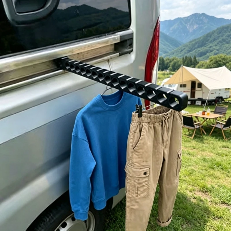 RVs Laundry Hanger Rack Fits Most Campers Door Rails Compact Design For Outdoor