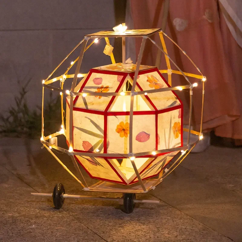 Lantern Festival lantern handmade DIY material package New Year's ancient style intangible cultural  woven flower lamp