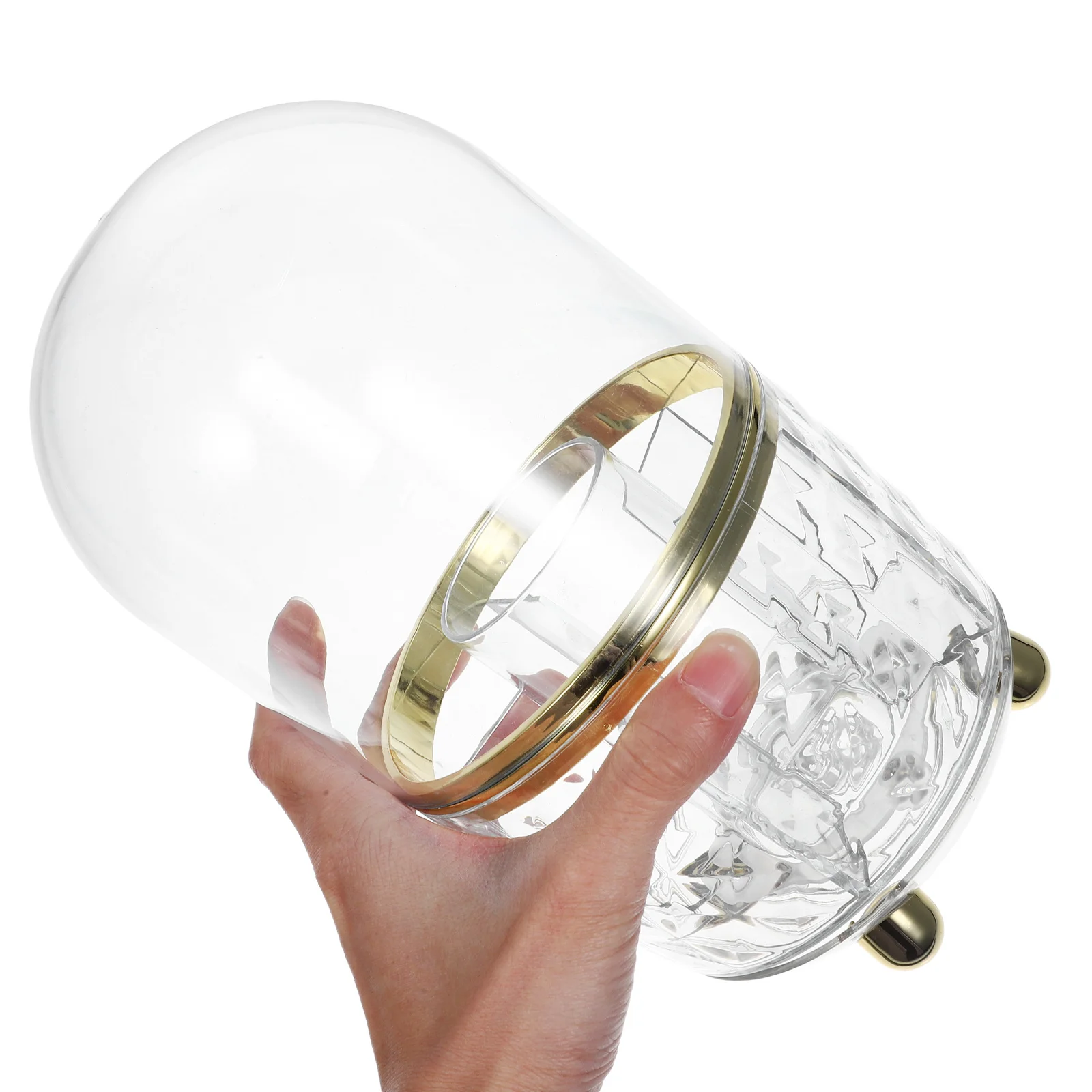 메이크업 브러쉬 홀더 정리함 투명 대용량 회전식 보관함 화장대 데스크탑 여행용 방진