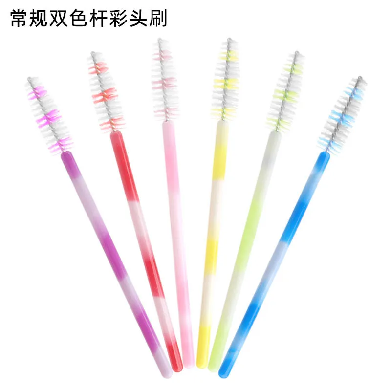 Wholesale50Support/Disposable Fishing Rod Mascara Brush Sticks Two-Tone Rod Lash Comb Eyelash Curler Brow Groomer Makeup Brush