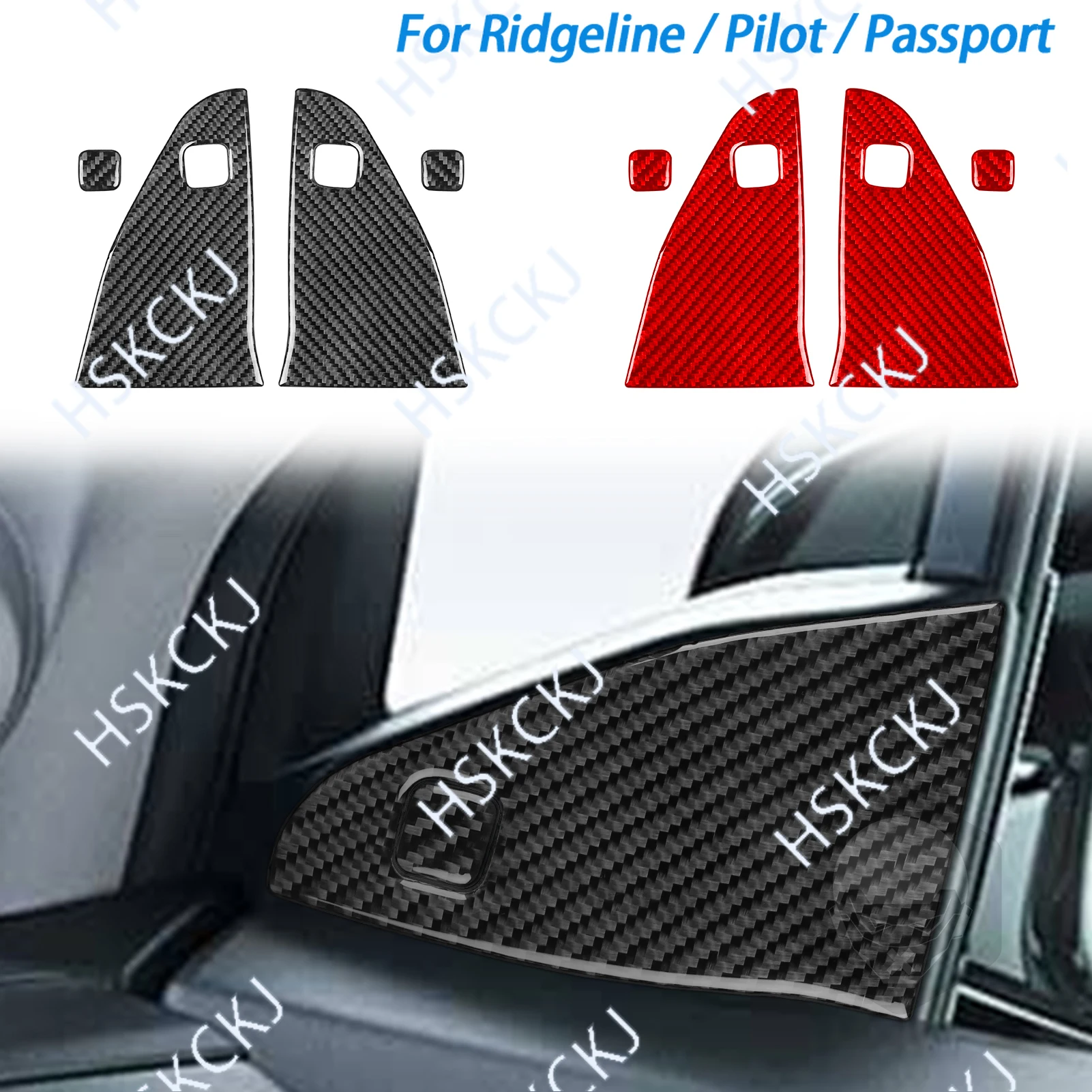 

For Honda Ridgeline Pilot Passport Car Accessories Carbon Fiber Inner Door A-Pillar Panel Interior Cover Trim Modified Sticker