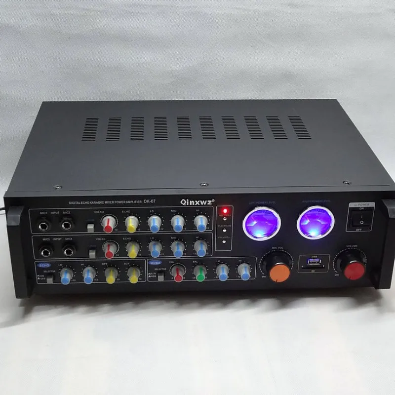 

OK-07 5.1 Channel 1200W HIFI USB SD Play Digital Echo Mixer KTV Karaoke Meeting Home Theater Audio Amplifier