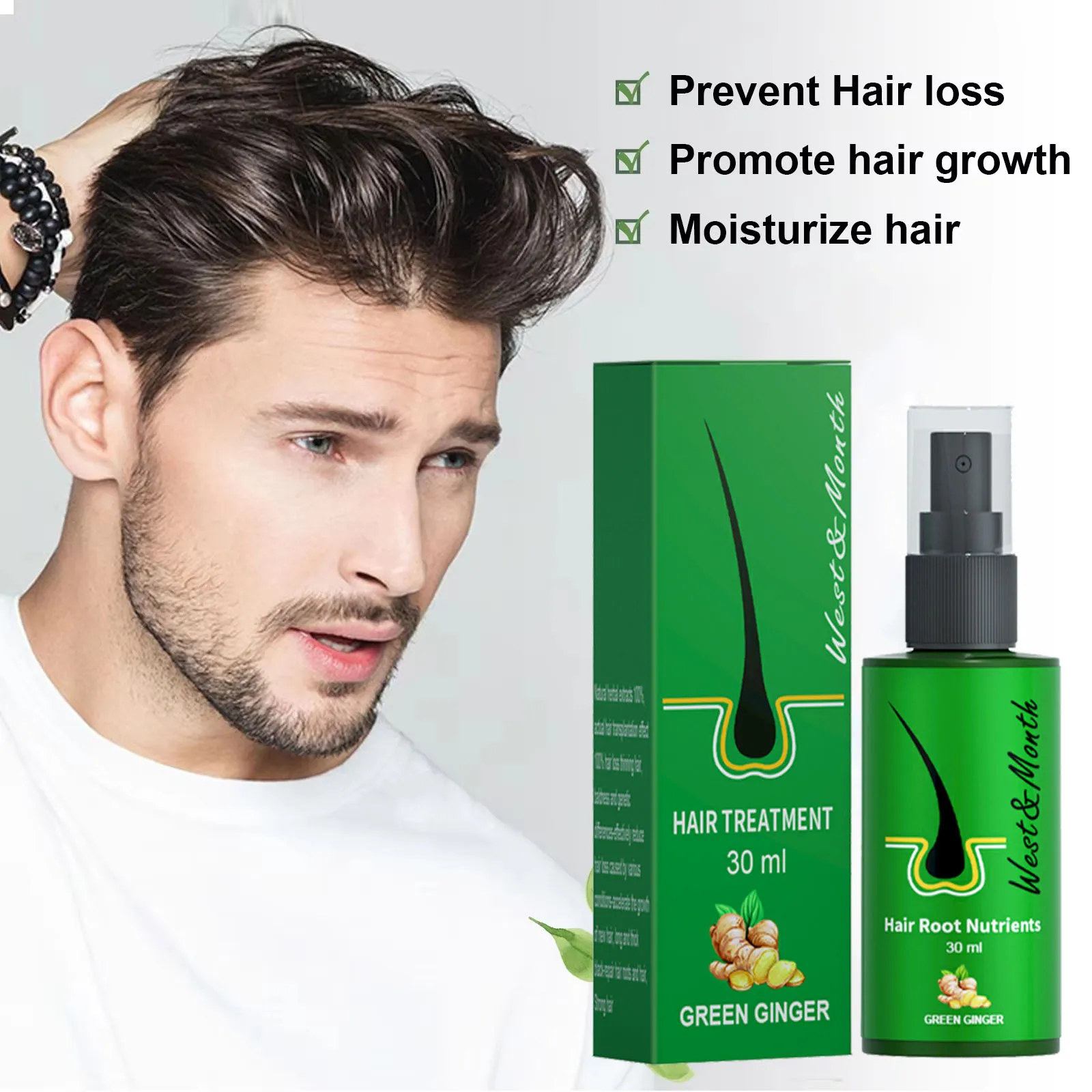 

Hair Growth Spray for Baldness Hair Loss Repair Damaged Scalp Serum Liquid Thickening Hair Root Treatment Longer Healthier Hair