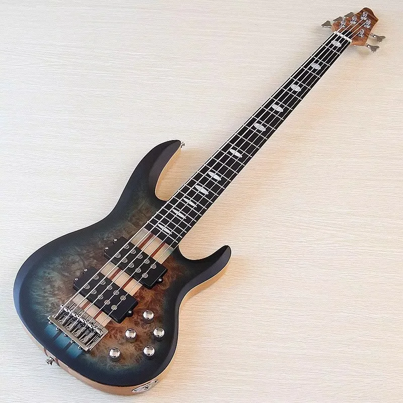 43-inch 5-string Conjoined Electric Bass Tree Pomegranate Sticker Water Curve Backboard 5-string Professional Performance