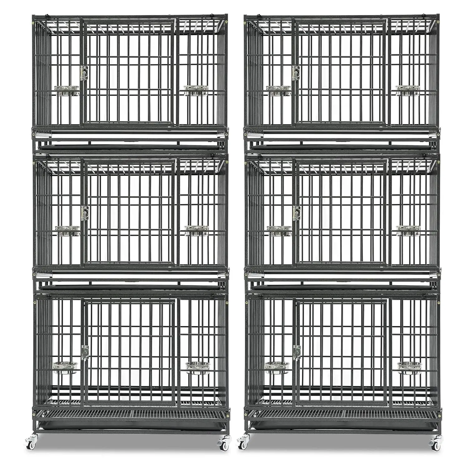 

Клетка для собак 37 дюймов, 2 шт., 3 уровня, с защитой от побега, для использования в помещении, с верхним доступом и запирающимися колесами, на заказ