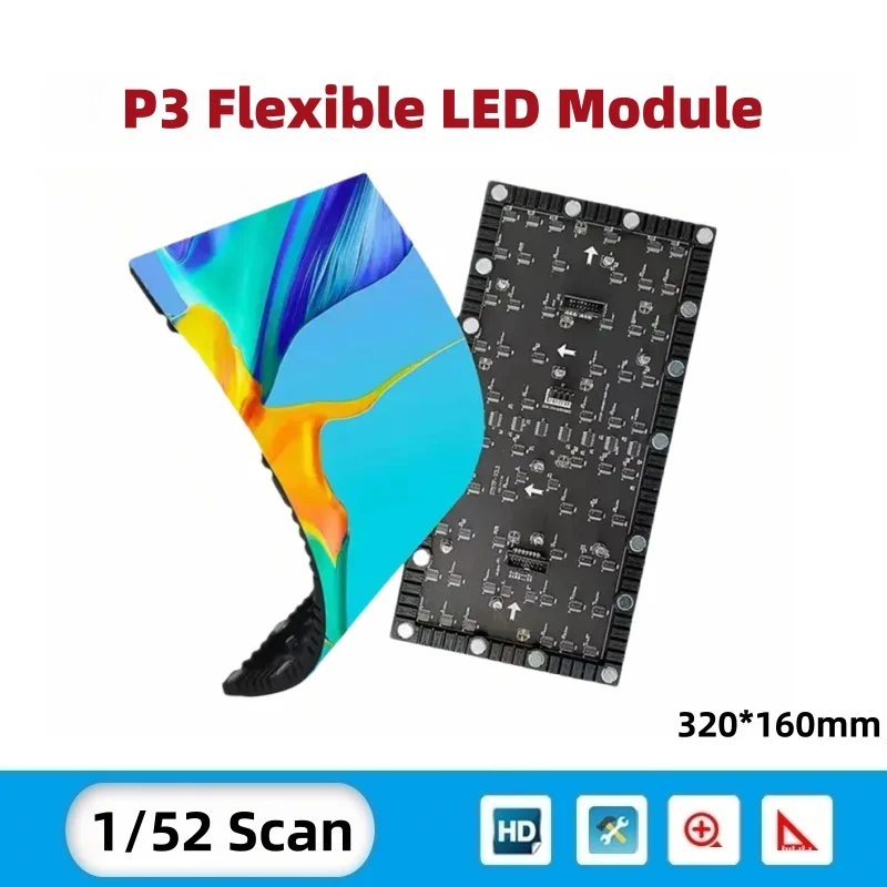 P2.5 P3 P4 P5 Indoor LED Matrix, 256x128mm/320x160mm, Full Color, Custom Size Support for Video Wall Display
