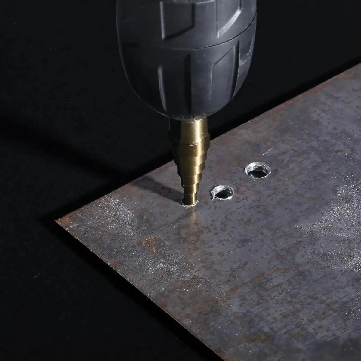 5pcs  Cobalt Step Drill Bit SetHSS Multiple 50 Sizes Titanium Coated Conical Hole Cutter Punch Tool for Stainless Steel Iron Sheet Metal Wood Drilling Hardware with Aluminum Case view 6