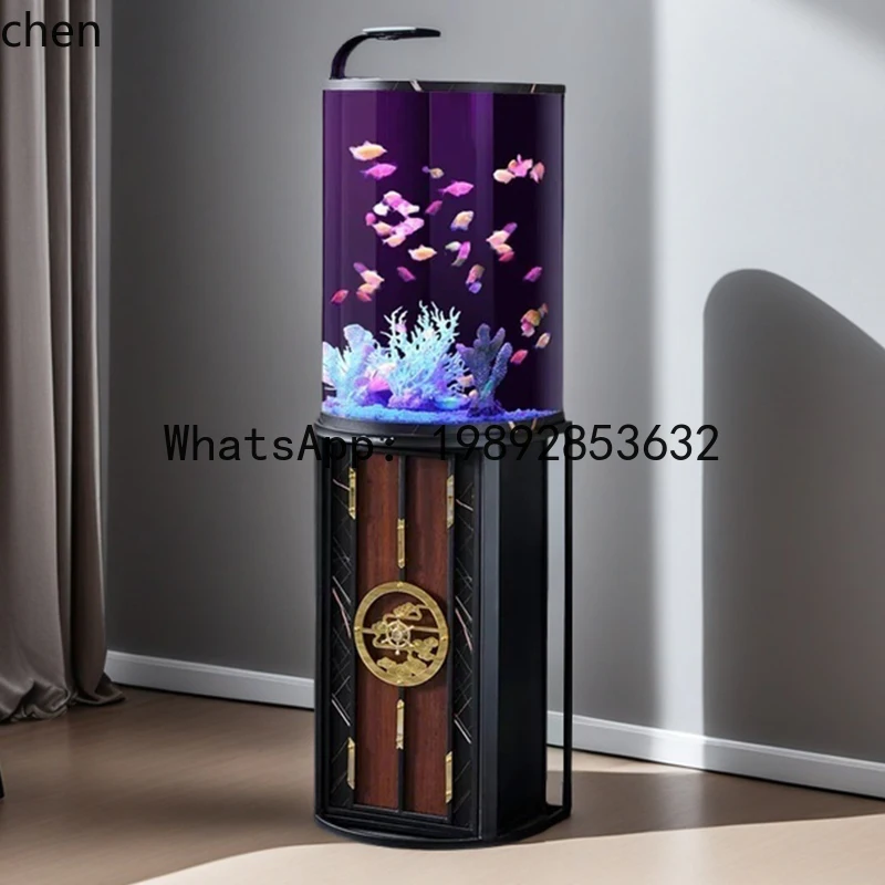 

F1 semi-circular fish tank living room home floor aquarium smart acrylic tank