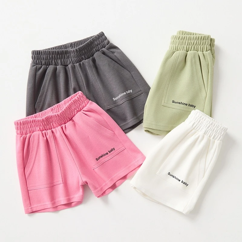 Summer Kids Shorts Sports Pants Baby Clothing Children Beach Loose Shorts Casual Cotton Boys Girls Short 5-Point Toddler Panties