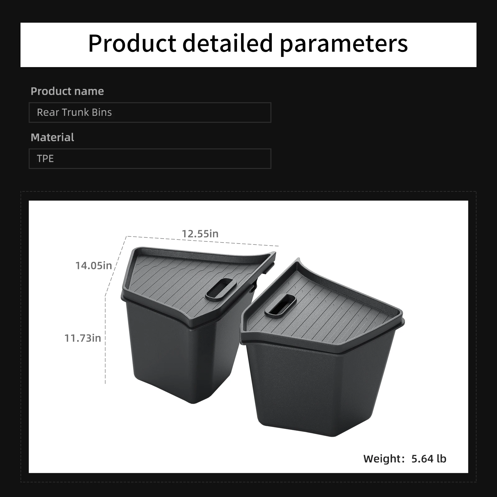 Smabee for Tesla Model YL 2025 2026 Car Rear Trunk Bins Rear Trunk Storage Box Organizer Tidying Case Car Interior Accessories