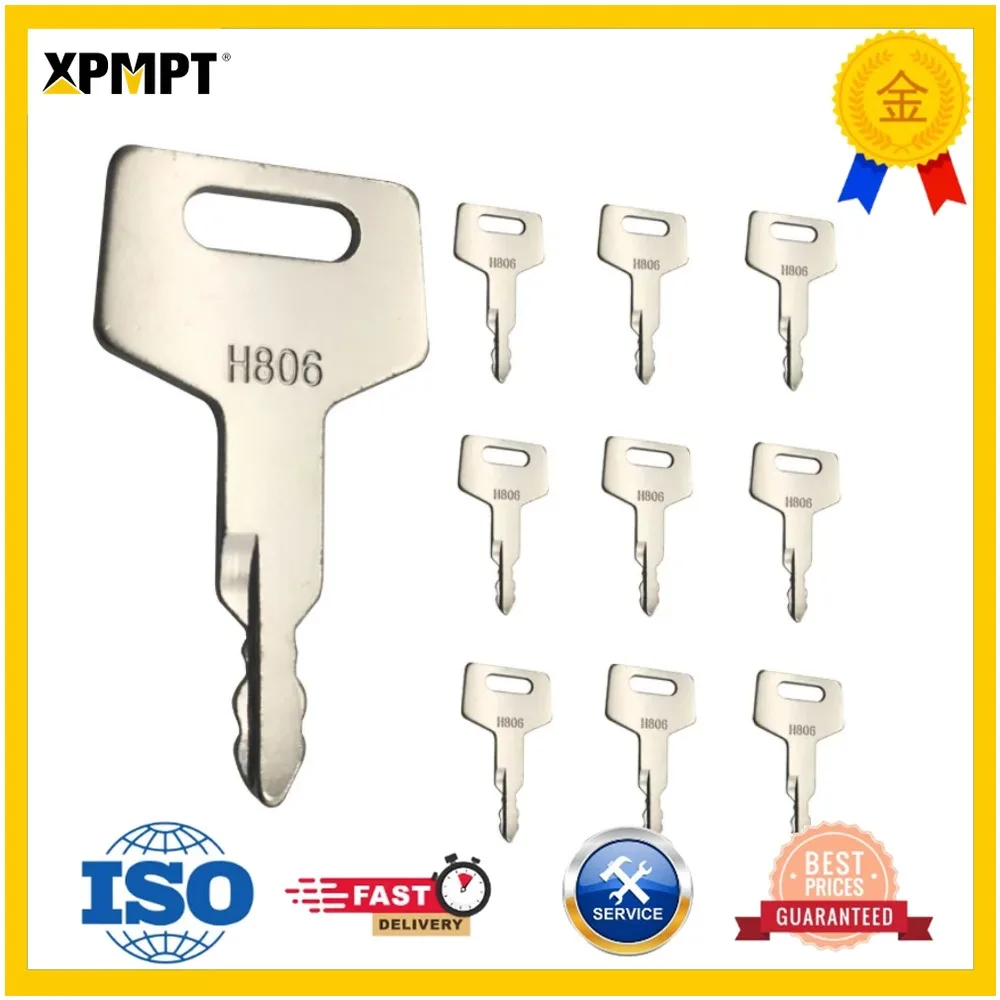 10PC Ignition Switch Key Ignition Keys 17001-00019 for Takeuchi Gehl Case New Hol-land for Caterpillar Heavy Equipment H806 Key