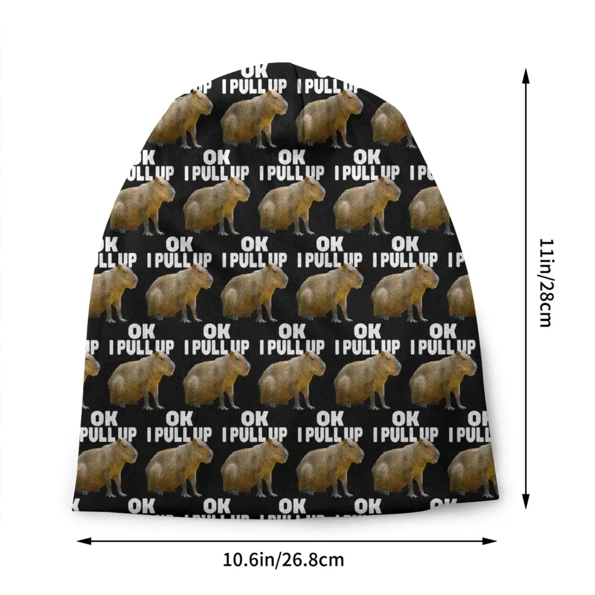 Ok Saya Pull Up Capybara Skullies Beanies Caps Unisex Winter Warm Knit Hat Hip Hop Adult Animal Pet Bonnet Hats Outdoor Ski Cap