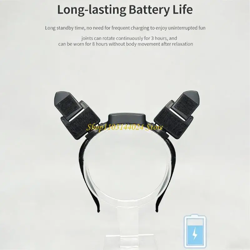 

N5KE Rechargeable Electric Cats Foxes Ear Hairhoop Movable Animal Ear Headbands