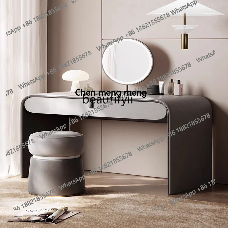 Toeletta italiana di lusso leggera, camera da letto in stile crema, toeletta di fascia alta, tavolo da trucco di fascia alta, semplicità moderna H