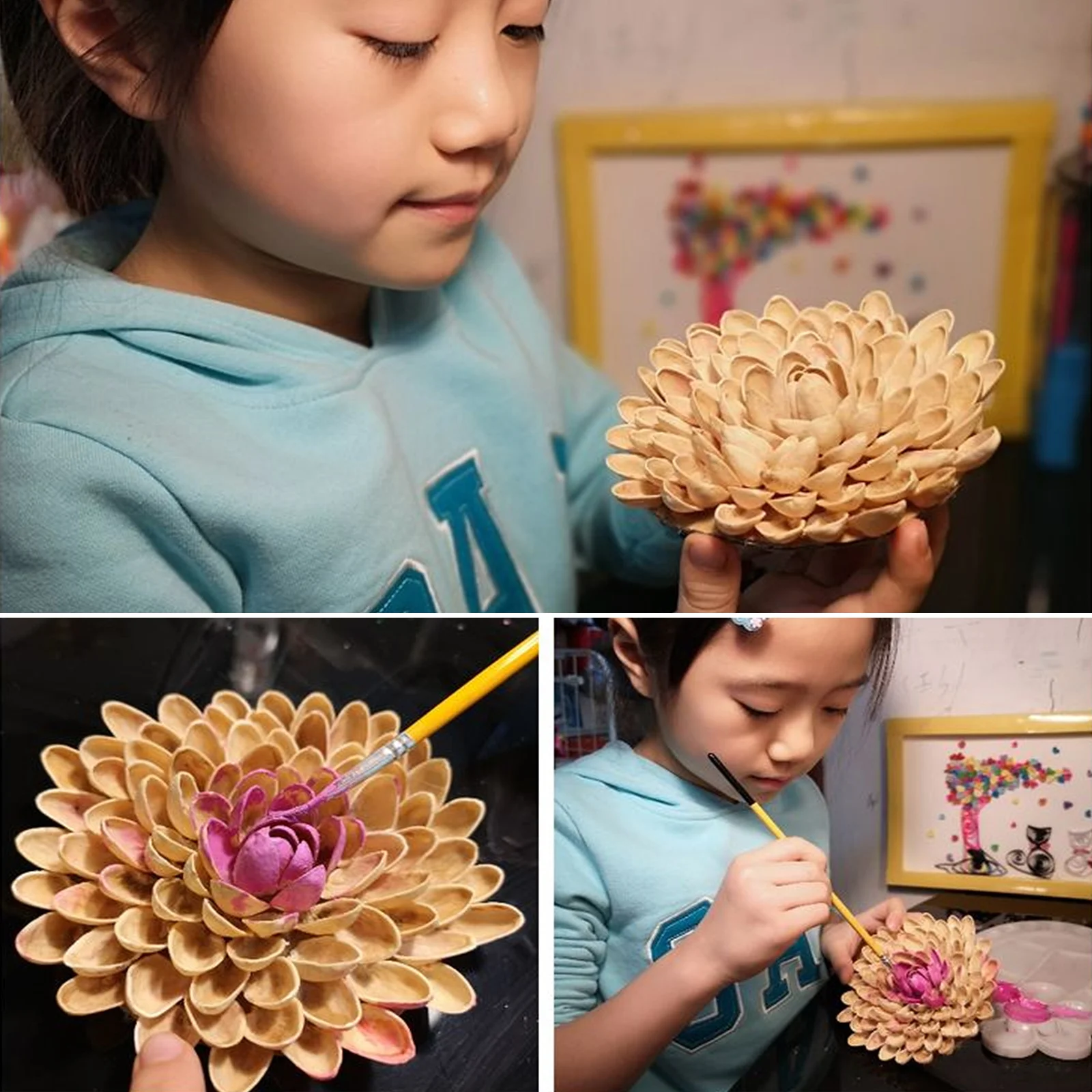 1 バッグ DIY クラフトアクセサリークリエイティブピスタチオシェル子供手芸材料天然ジュート麻ひもロープ美術工芸用品