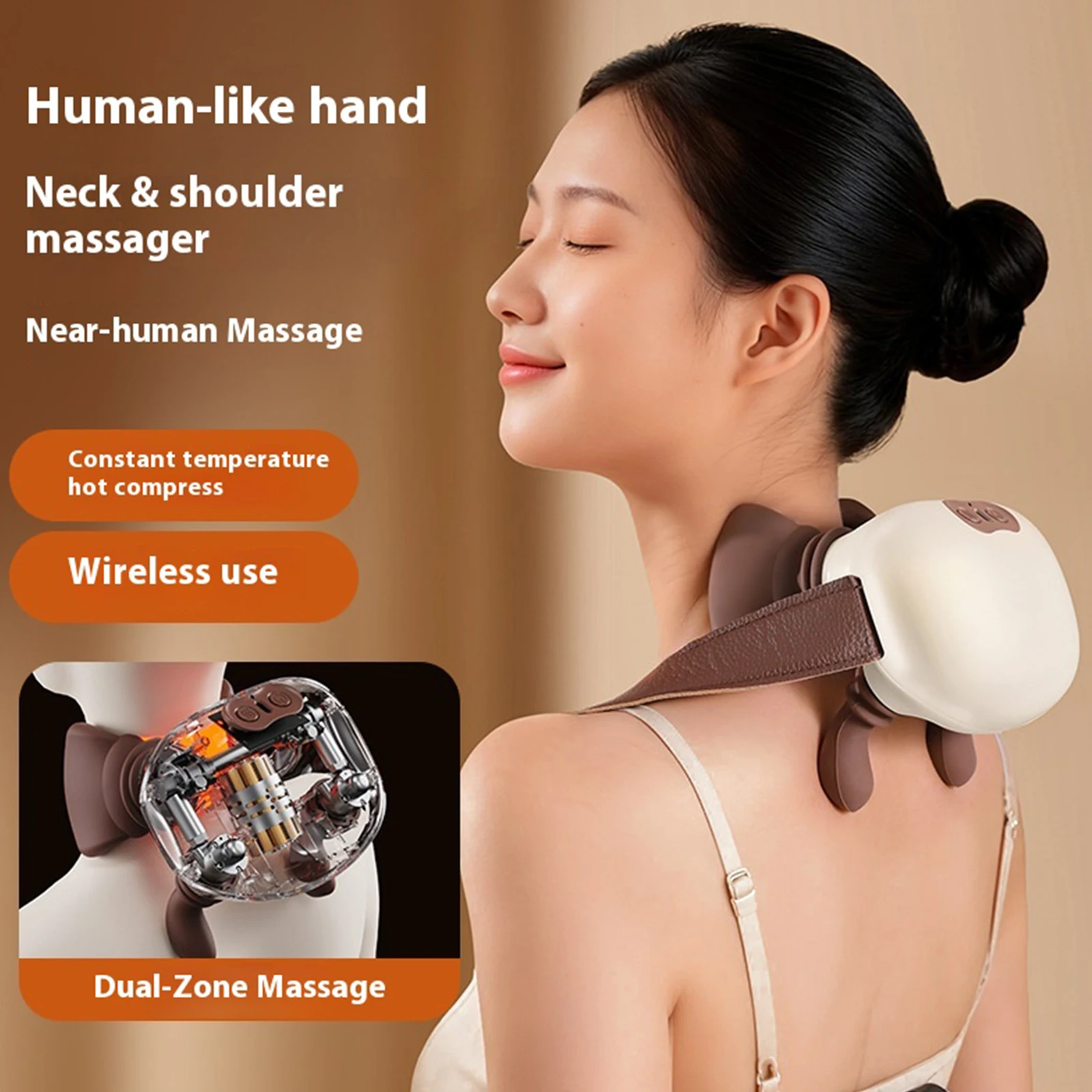 

Shoulder Massager Rechargeable Shiatsu Neck and Back Massager Deep Tissue Kneading Massage Pillow for Women Men Dad Mom