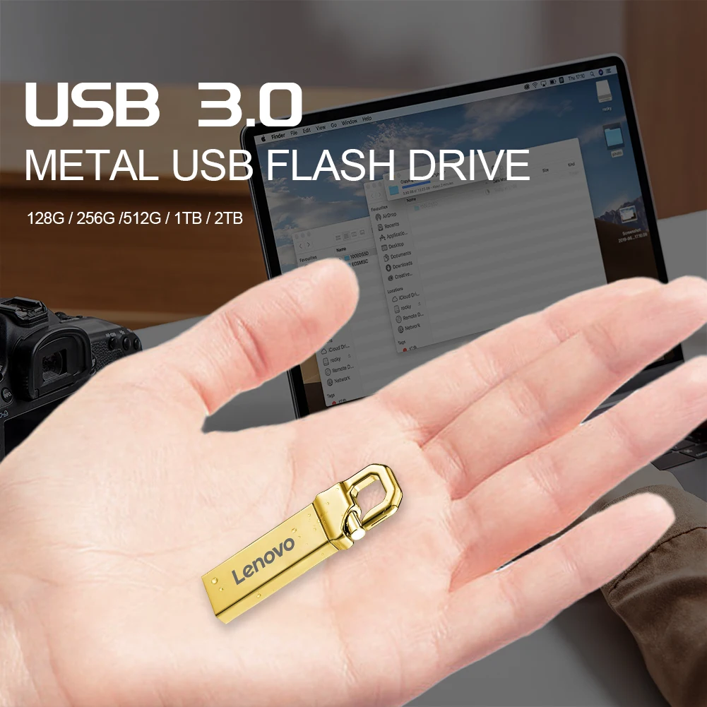 Lenovo Pen Drive 2TB High Speed Flash-geheugen Metalen Pendrive 1TB Flash Drive 512GB USB 3.0 Geheugen Opslagapparaat U Schijf voor PC