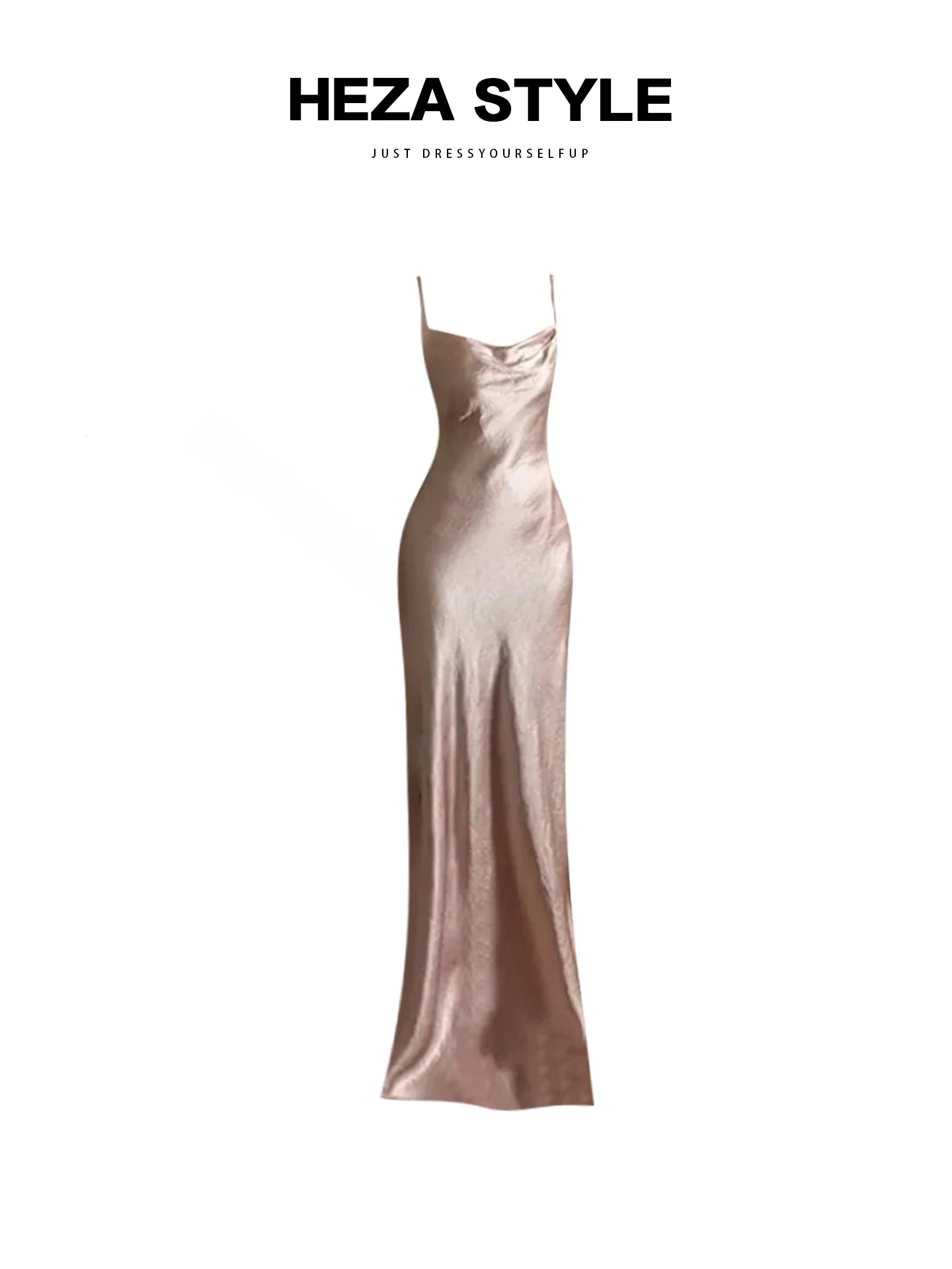 

HEZA Elegant plus Size Satin Strapless Dress Women's Summer High-End Feeling Temperate Style A-Line Long Dress
