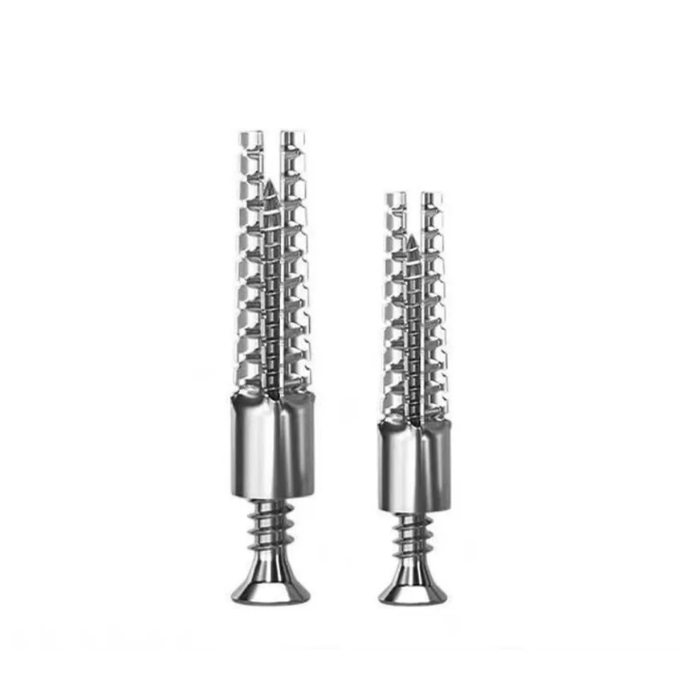 50 Sets Stainless Steel Serrated Expansion Hollow Wall Anchors with Screws, Loose Hinge Hole Repair Kit for Concrete/Hollow/Wood