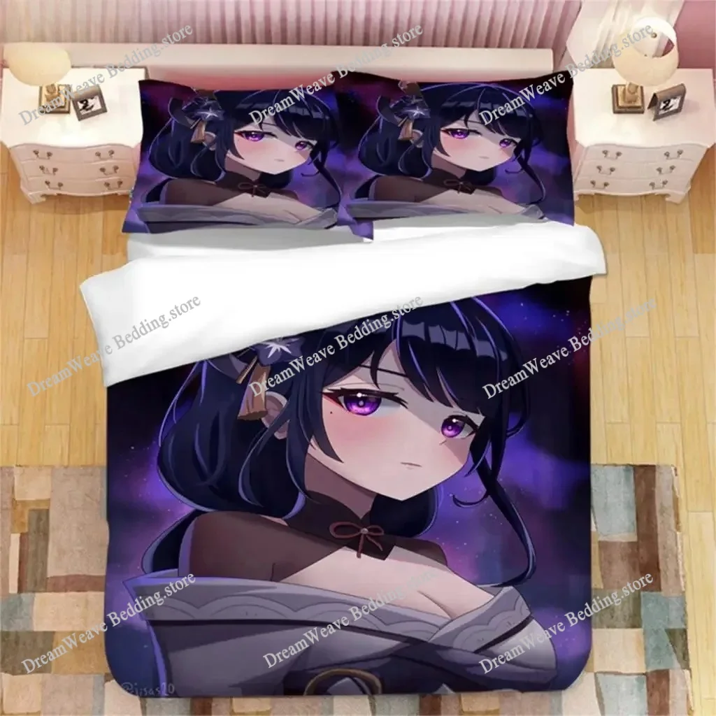 

Home Textile Cartoons Genshin Impact Raiden Shogun Cover Duvet Cover Pillow Case Boy Polyester Bedding Set King Queen Twin Size