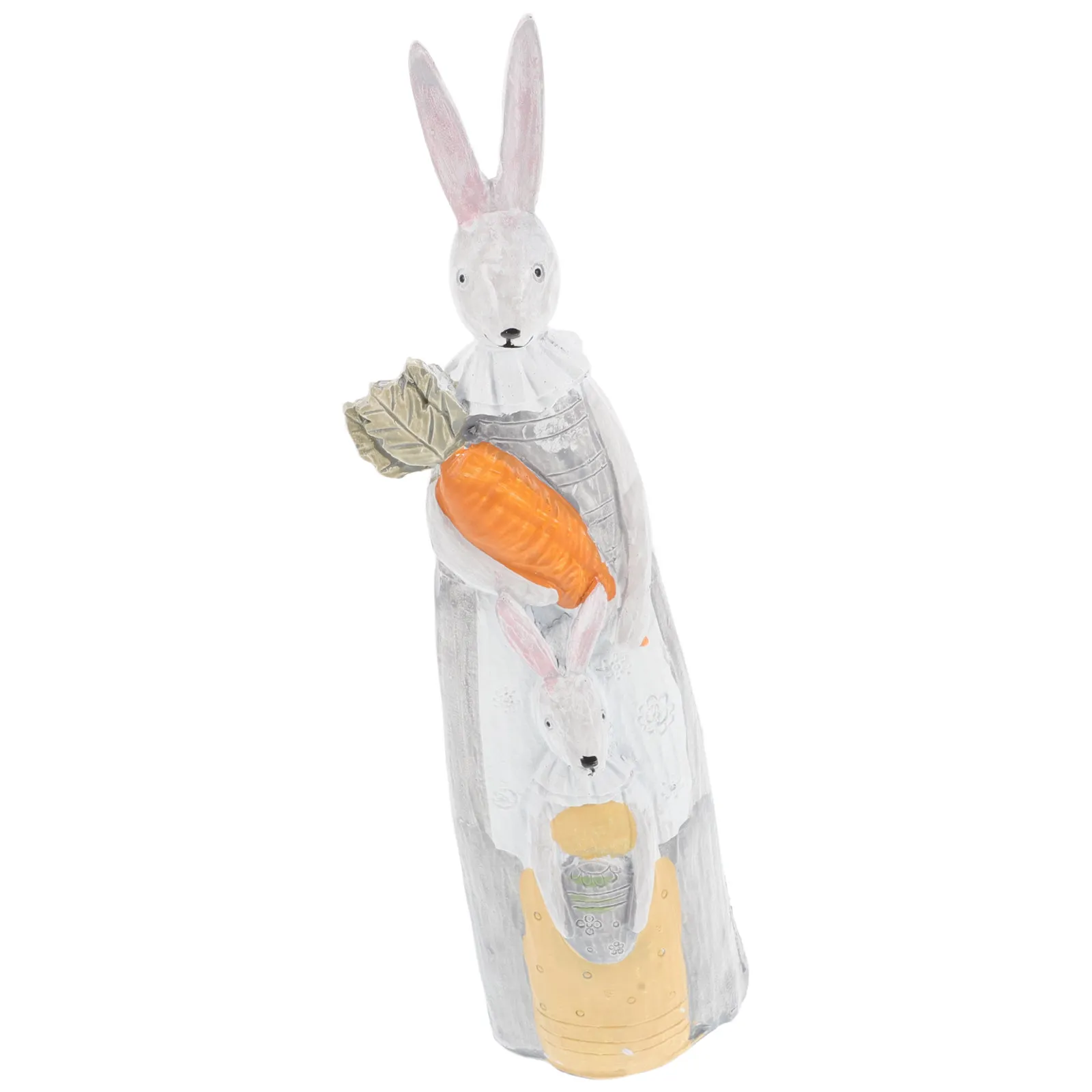 Resin Rabbit Statue Easter Spring Decor for Indoor Outdoor Table Shelf Fireplace Mantel Garden Desk Study Bedroom Cheerful