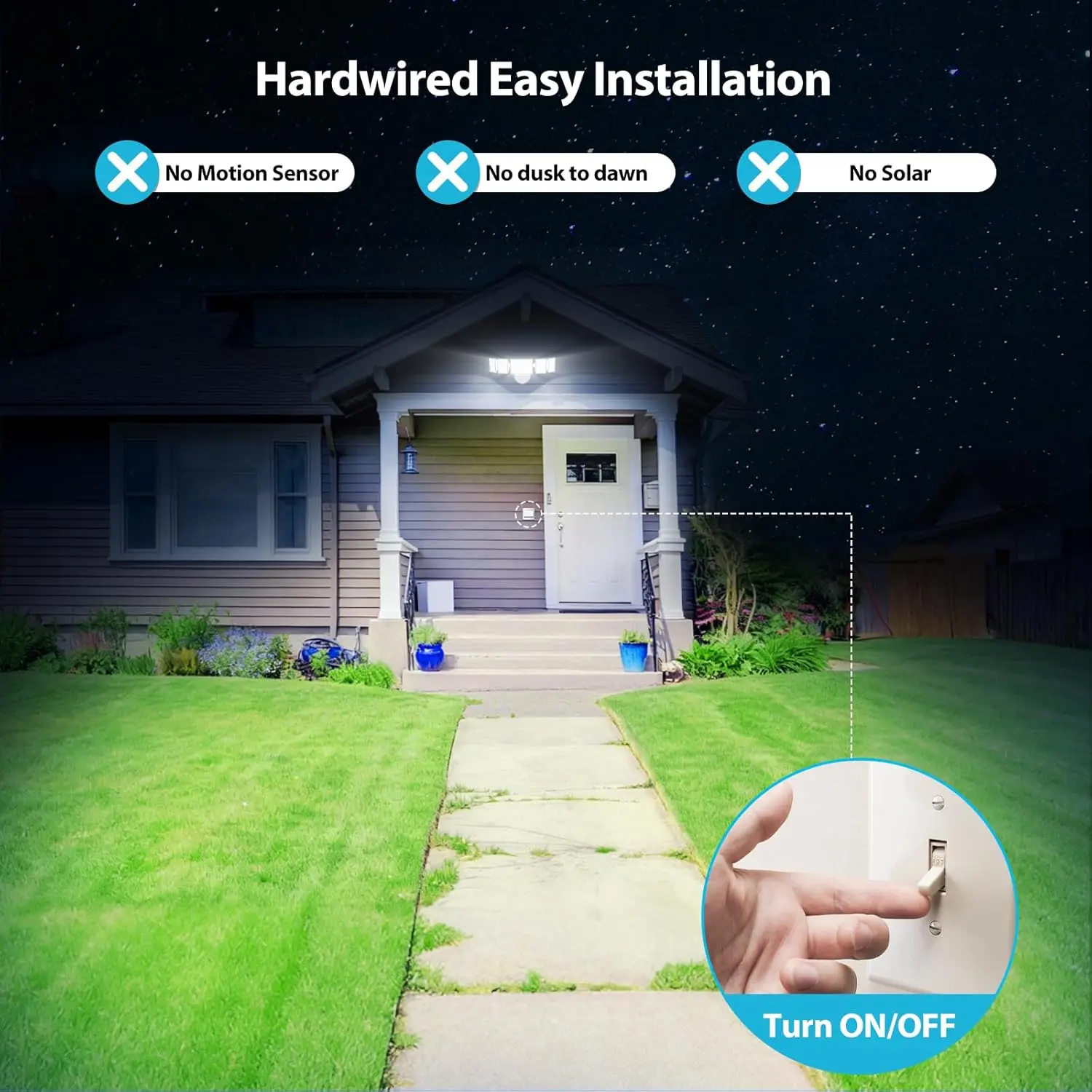 130W LED 투광등 실외용, 13000LM 보안등 5개 조절 가능한 헤드, IP65 방수 야드용