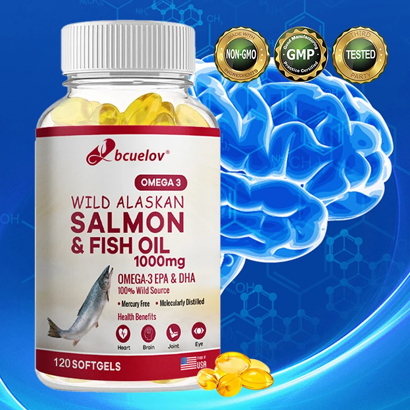 

Omega-3 Fish Oil Capsules - Promote Heart and Joint Health, Improve Memory and Concentration, and Enhance Nerve Energy