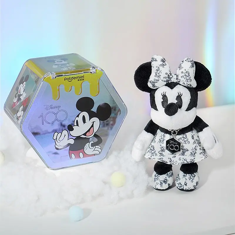 Potdemiel Disney 100th Anniversary Surprise Blind Box Steamboat willy Plushies Series Mystery Box bambole classiche in bianco e nero