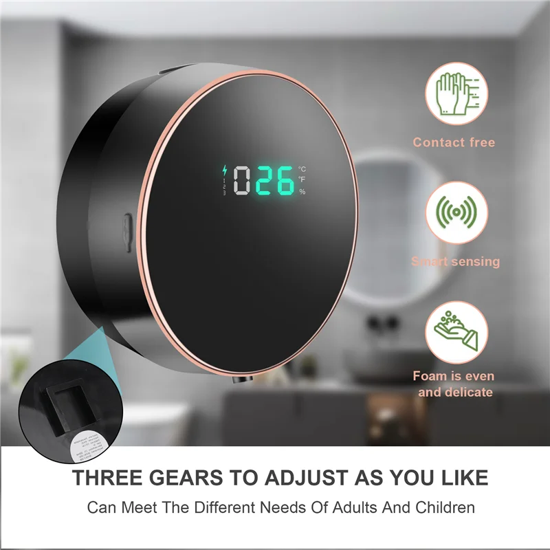 MAKE-300 мл дозаторы пенного мыла безпресс автоматический датчик пенного мыла дозатор жидкости настенное крепление мыло с цифровым дисплеем